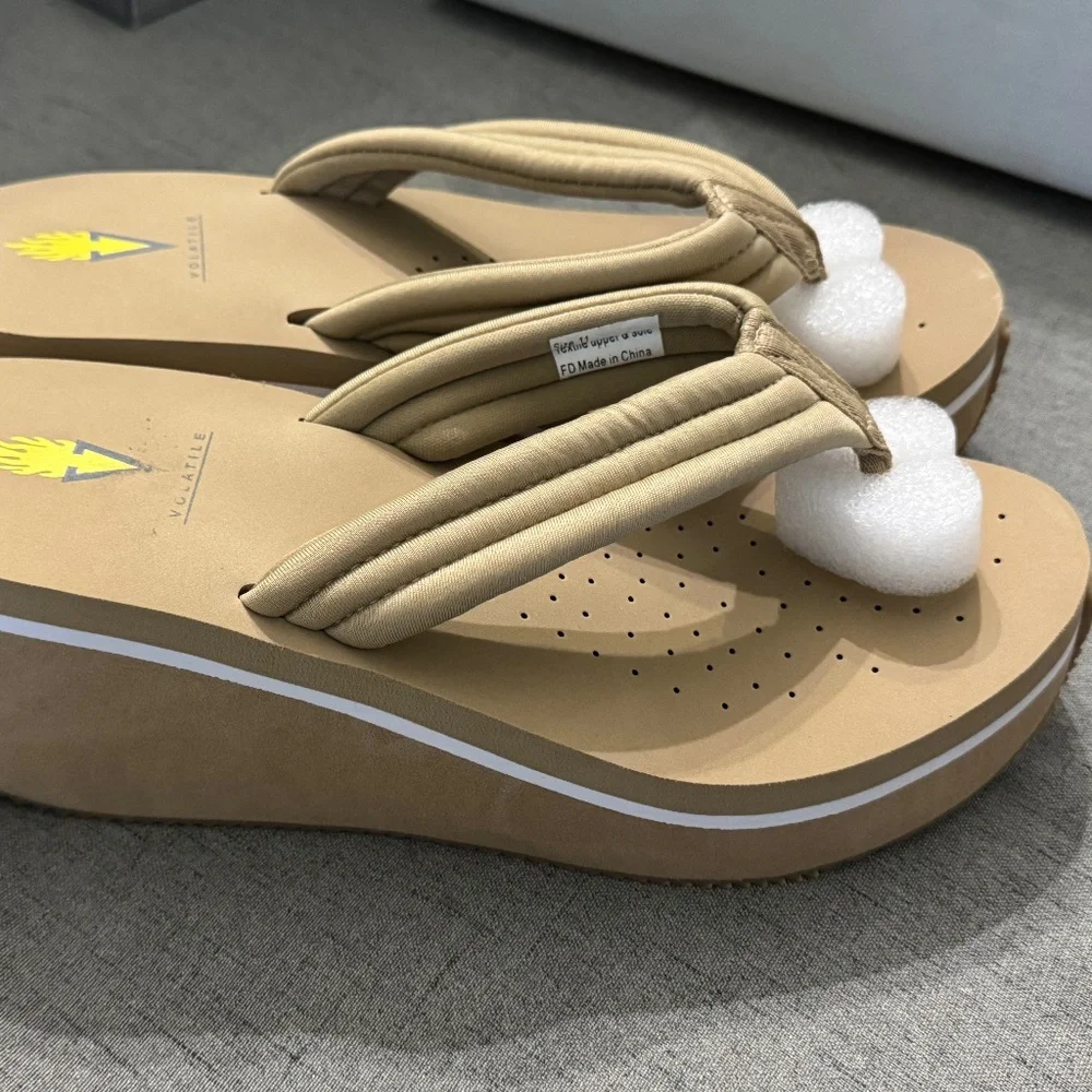 NIB - Volatile (Size 11) Women's Zoe Platform Wedge Sandals‎ – Beige - Picture 4 of 8